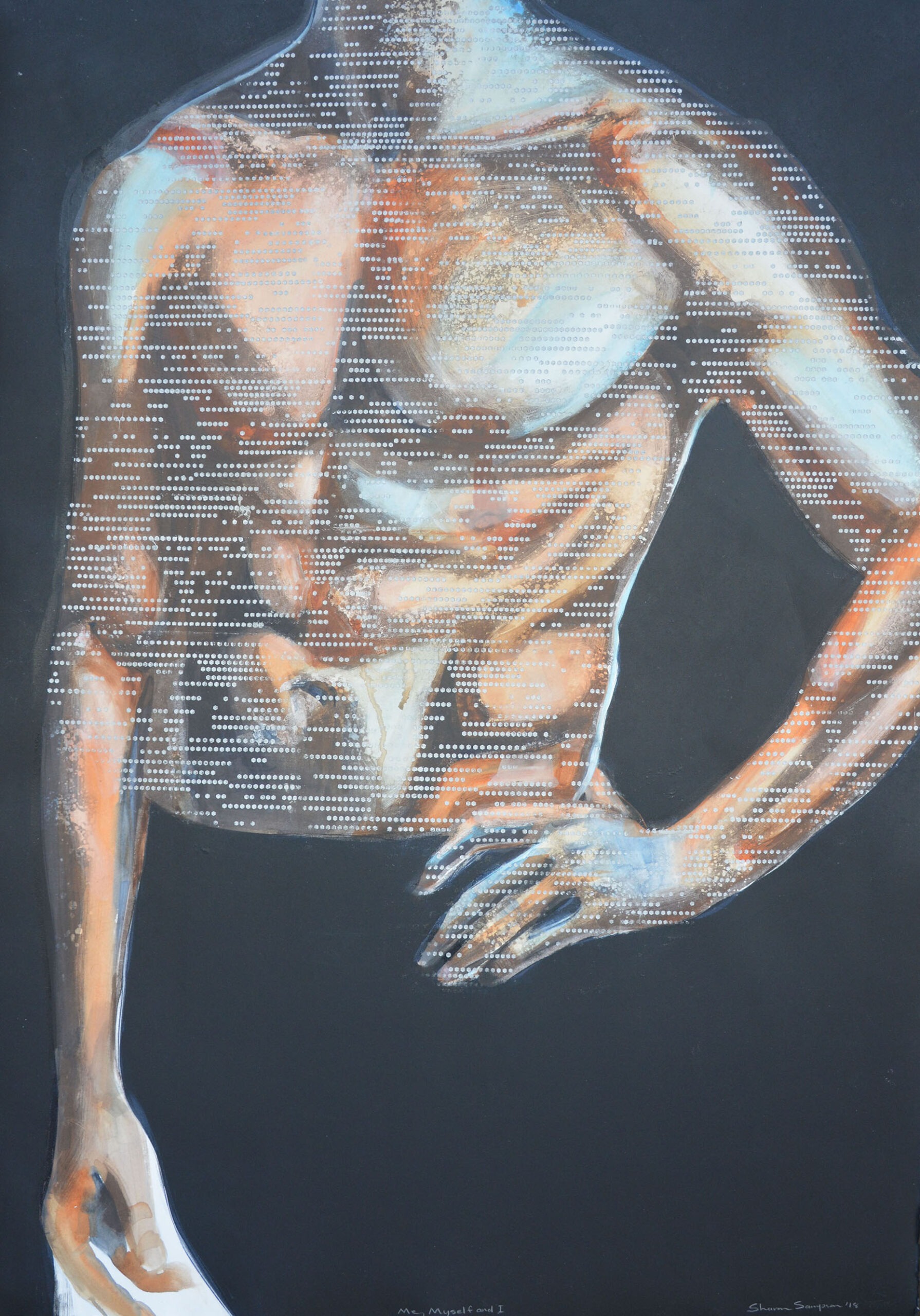 Me, Myself and I, Monotype and mixed media on Fabriano, Framed size 125 X 96 cm